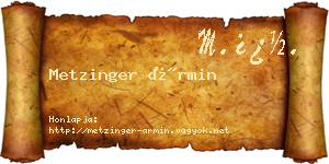 Metzinger Ármin névjegykártya